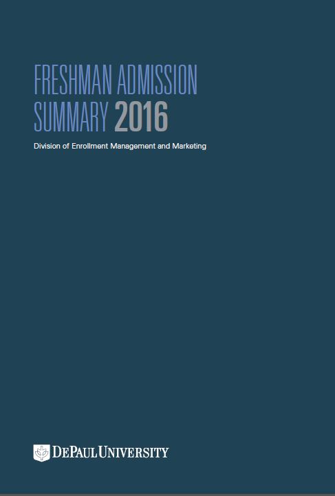 2016 Freshman Admission Summary